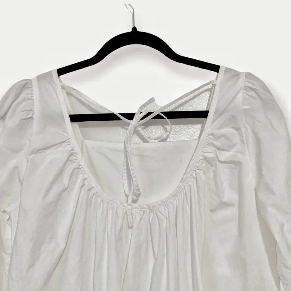 OAK + FORT 6308 Puff Sleeve White Midi Dress Size XS - Picture 7 of 9